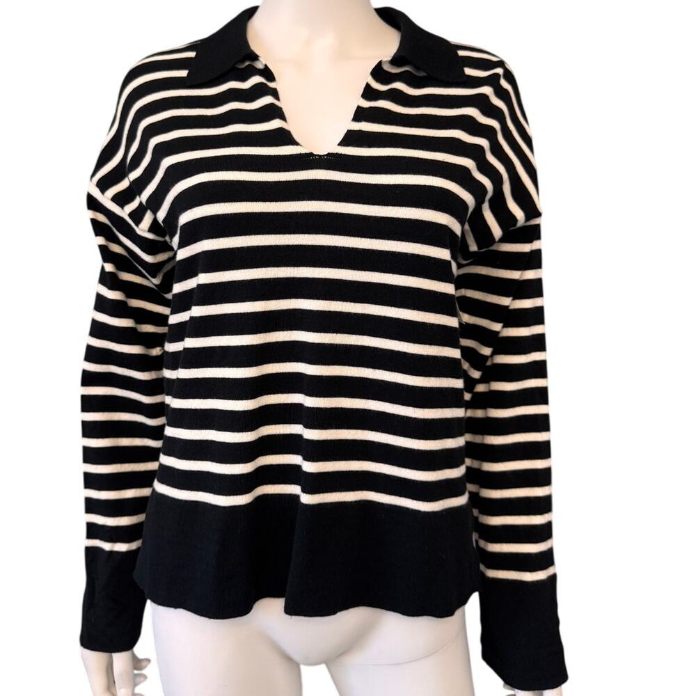 NEW VINCE CAMUTO Striped Long Sleeve Sweater Top Size S